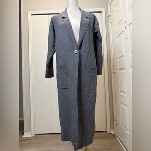 Zara Grey Trench Knit Pocket Coat for Women